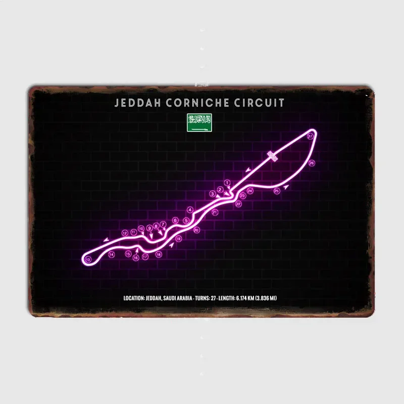 Home Decor Jeddah - Jeddah Corniche Circuit Racing Track Retro