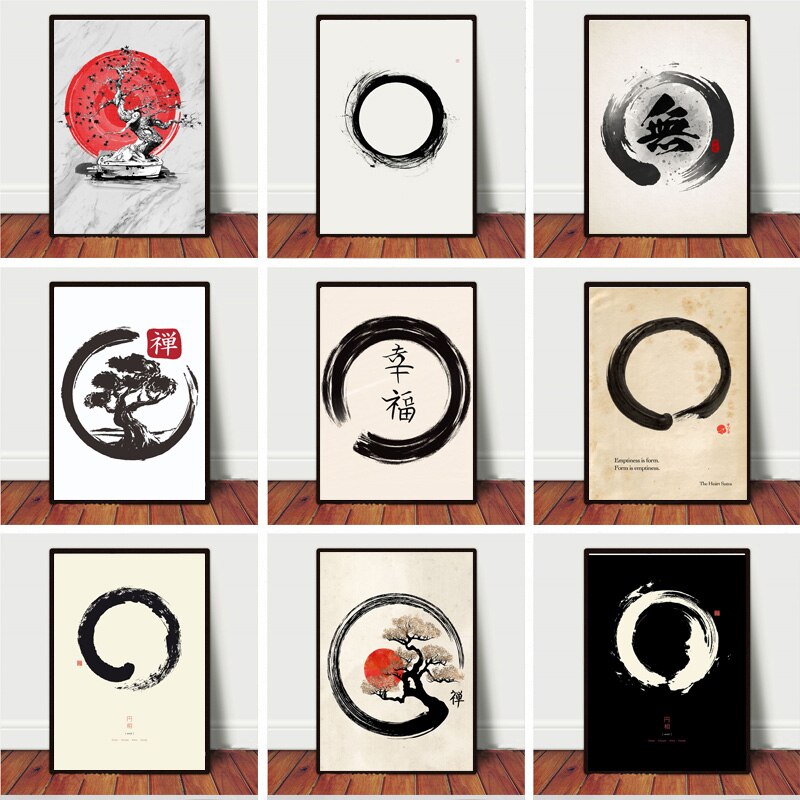 Home Decor Japanese - Zen Enso Circle Japanse stijl kunstwerk