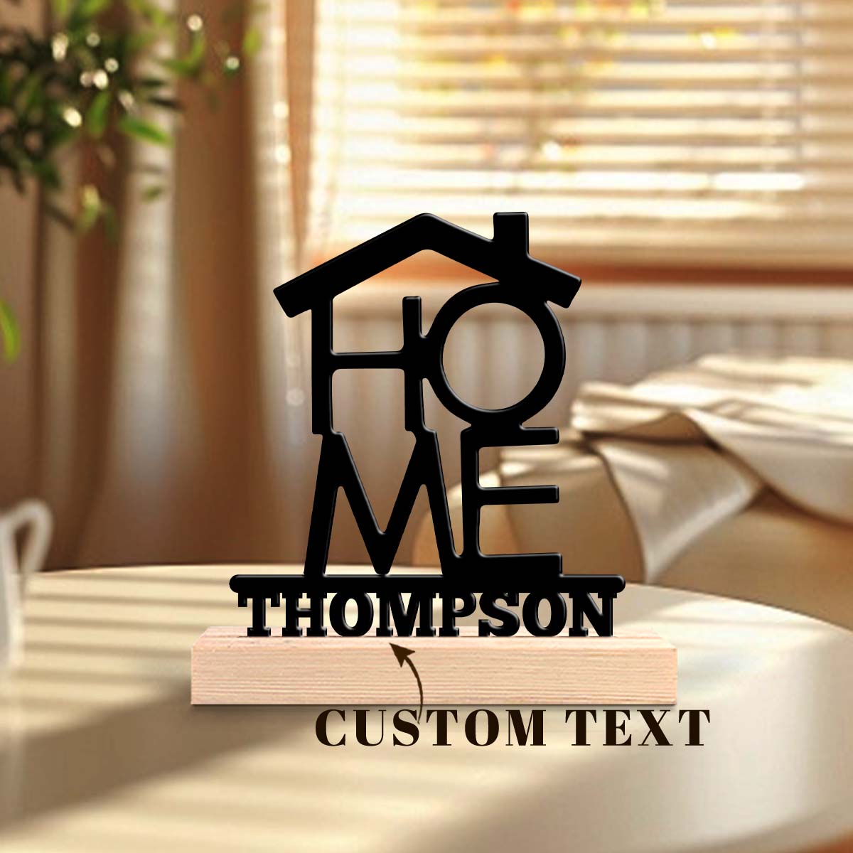 Home Decor For Wedding - 1Pc Csutom Home House Shape Houten