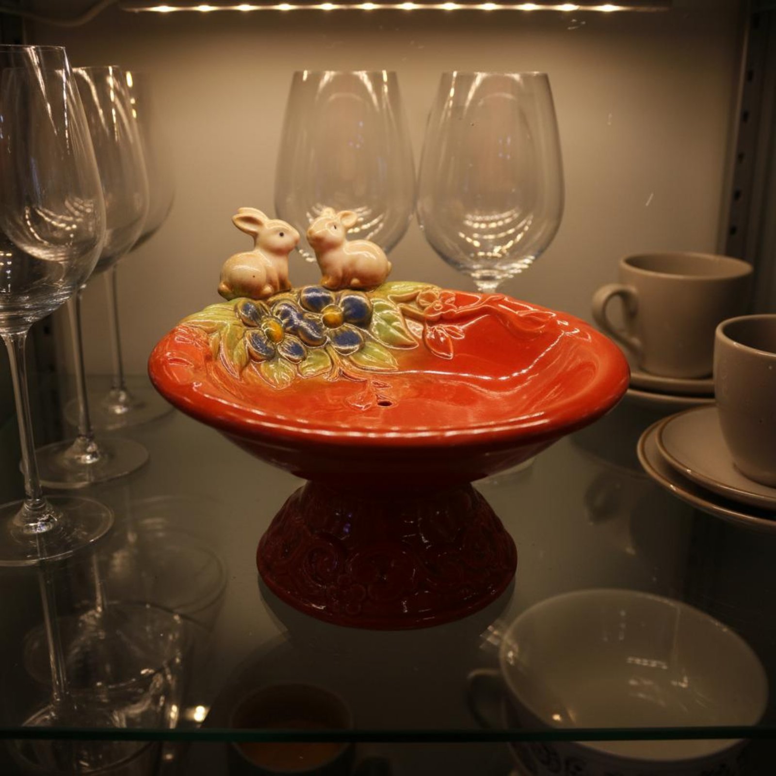 Ceramic Trinket Dish - Voetstuk Vogelversiering Schaal Multifunctioneel Keramisch Vogelzeepbakje