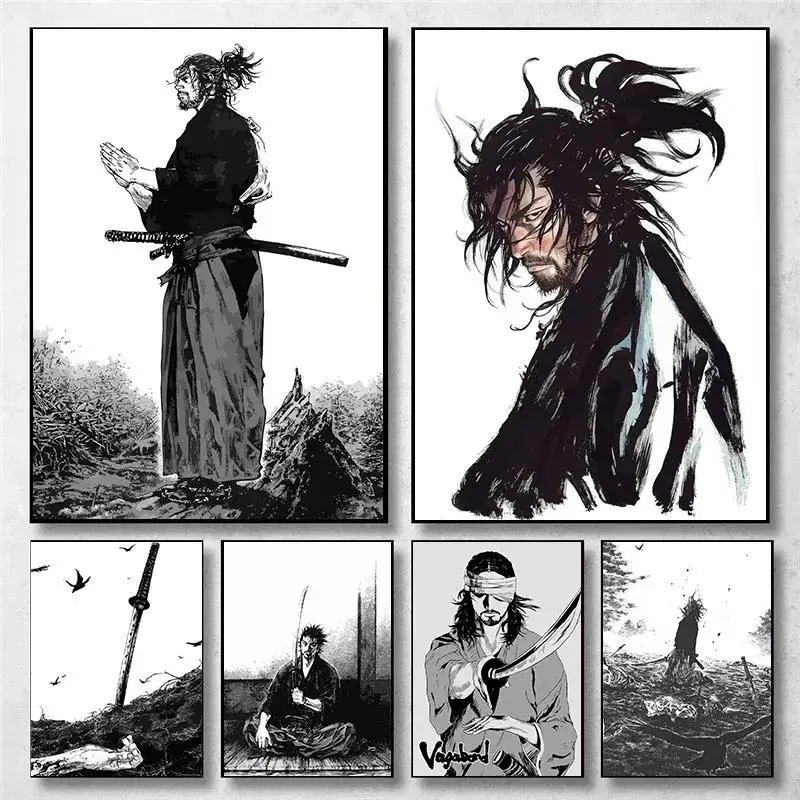 Home Decor Japanese - Vintage Japanse Anime Wall Art Miyamoto