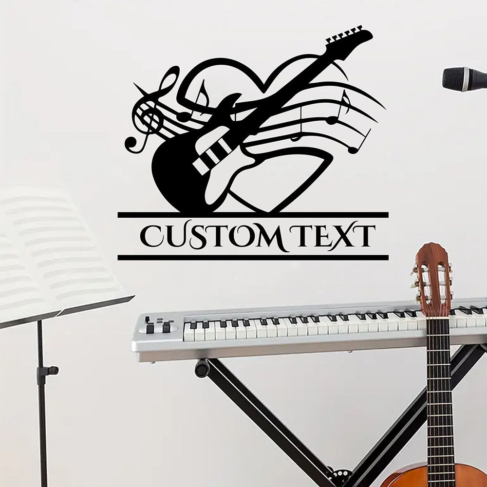 Home Decor Wallpaper - 1PC Diy Gitaar Aangepaste Tekst Home