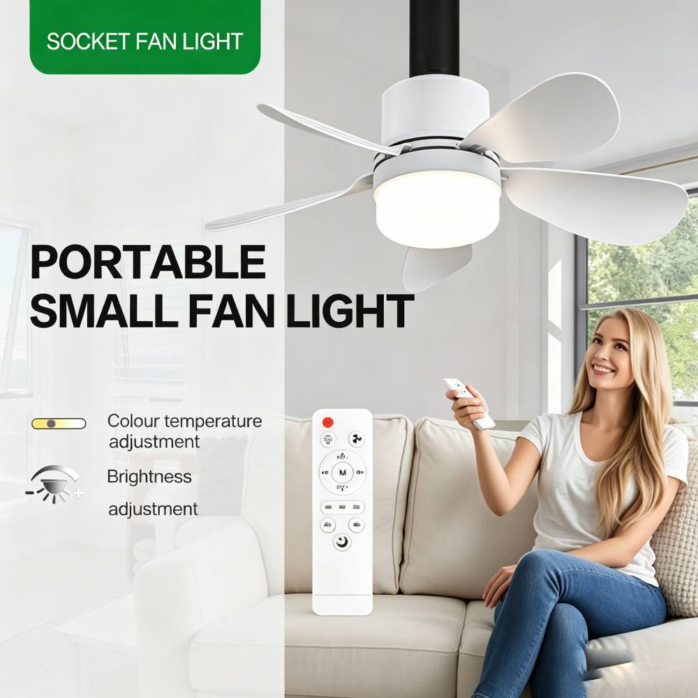 Home Decor Lighting - Plafondventilator met afstandsbediening, kleine plafondventilator met