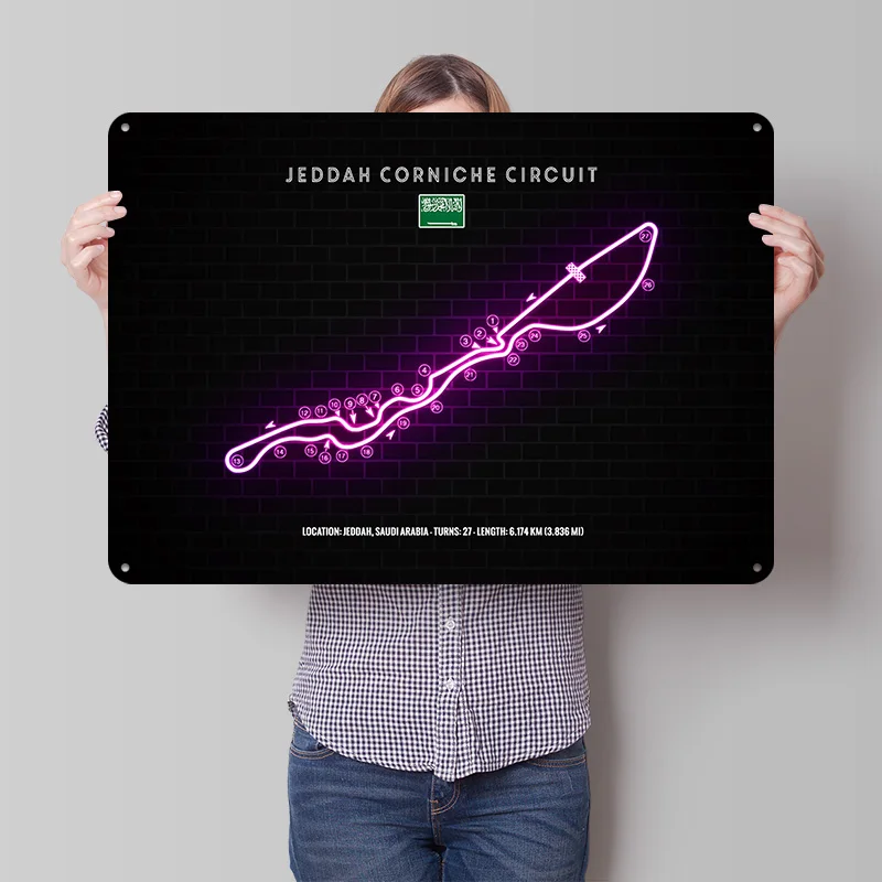Home Decor Jeddah - Jeddah Corniche Circuit 3D textuur metalen