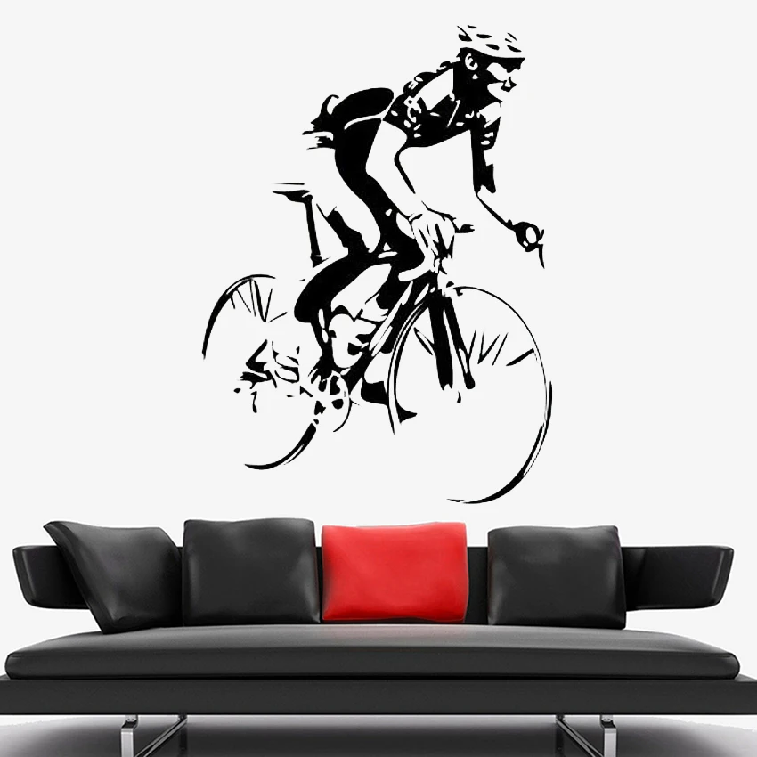 Home Decor Vinyl Flooring - Fietser Fiets Muurtattoo Racefiets Muursticker Racing