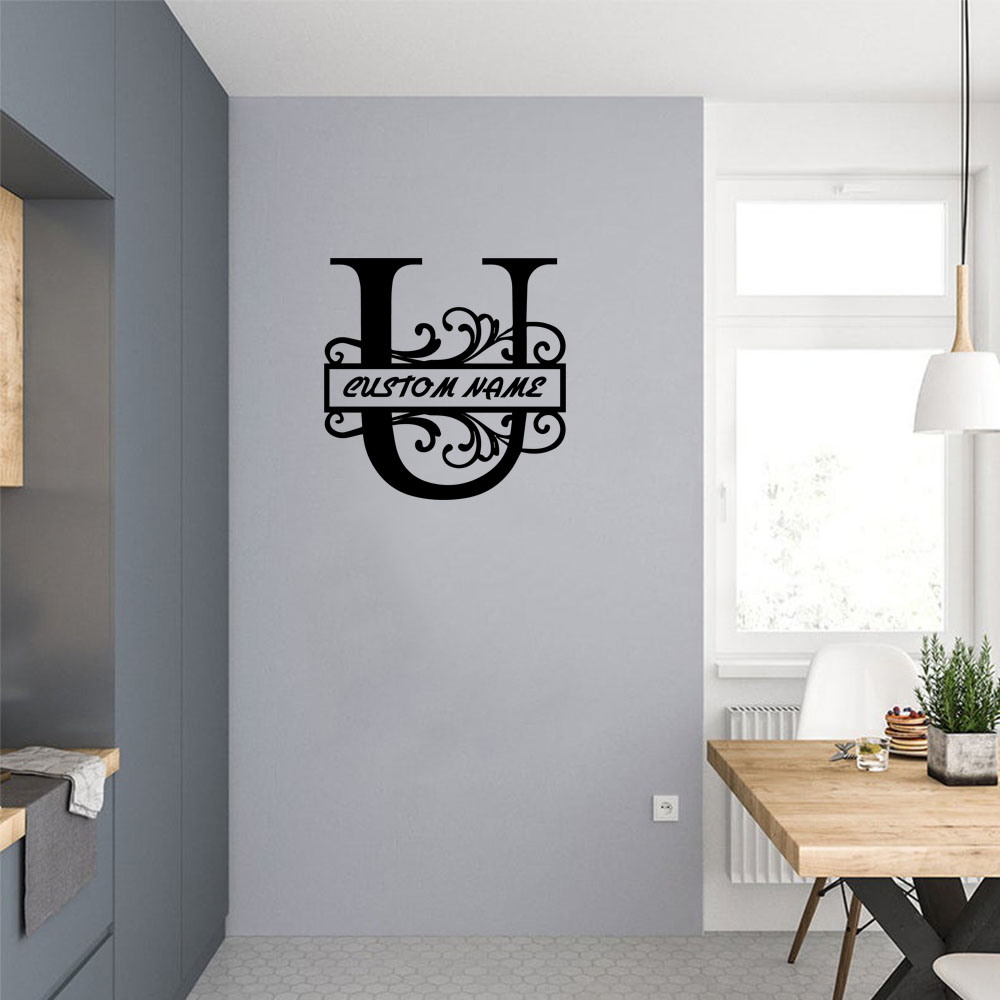 Home Decor Wallpaper - 1PC Cool Letter U Aanpasbare tekstmuurstickers