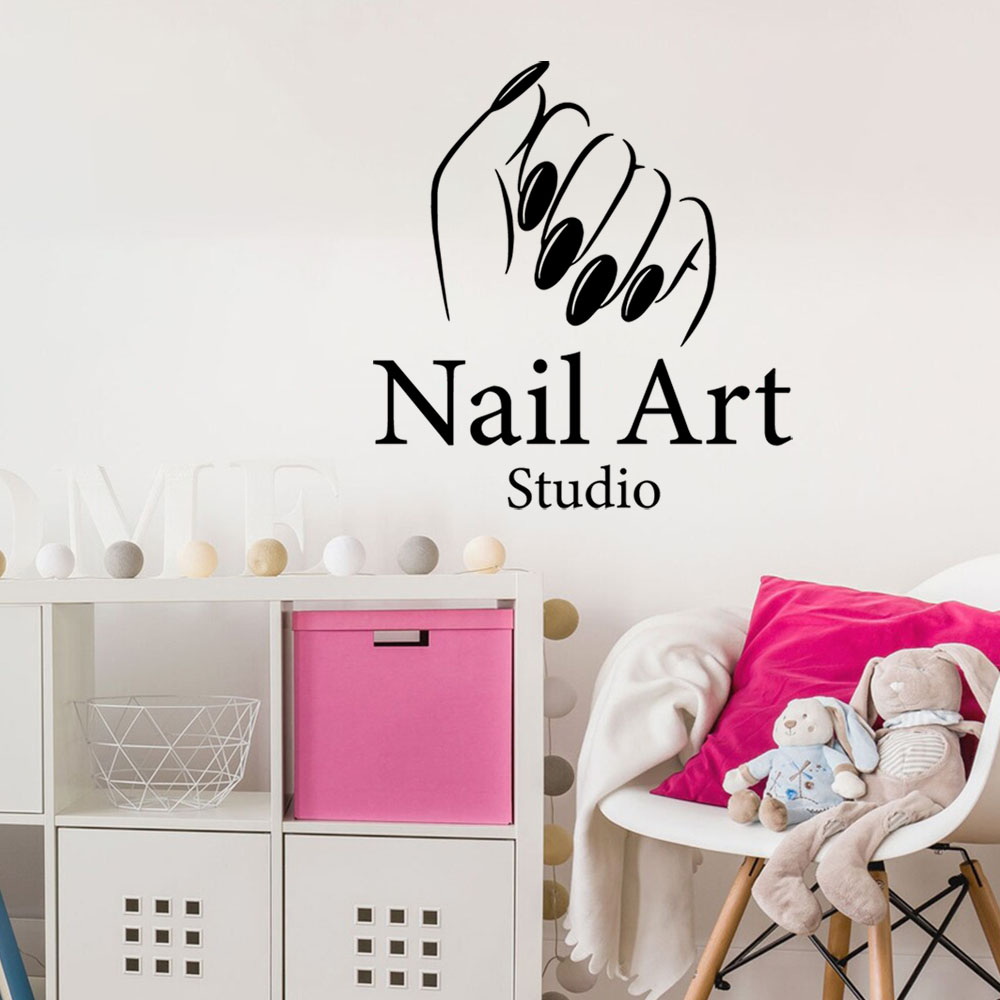 Home Decor Wallpaper - 1PC kleurrijke manicure aanpasbare tekst vinyl