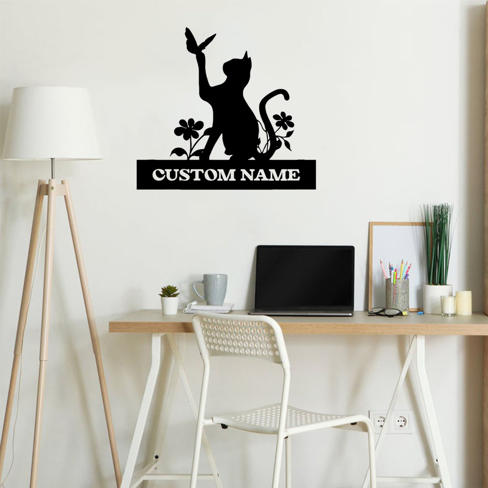 Home Decor Wallpaper - 1PC Creatieve Kat Aangepaste Tekst Diy