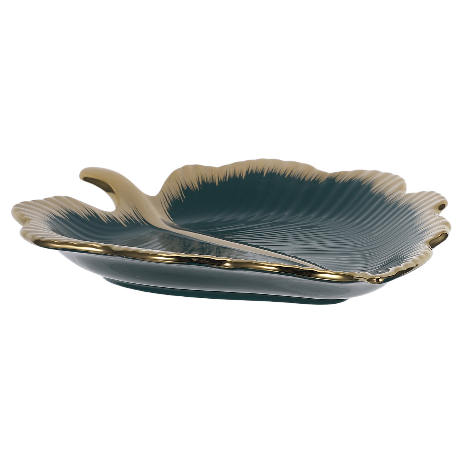 Ceramic Trinket Dish - Keramische Bladschaal Groen Decoratieve Ring Sieradenschaal