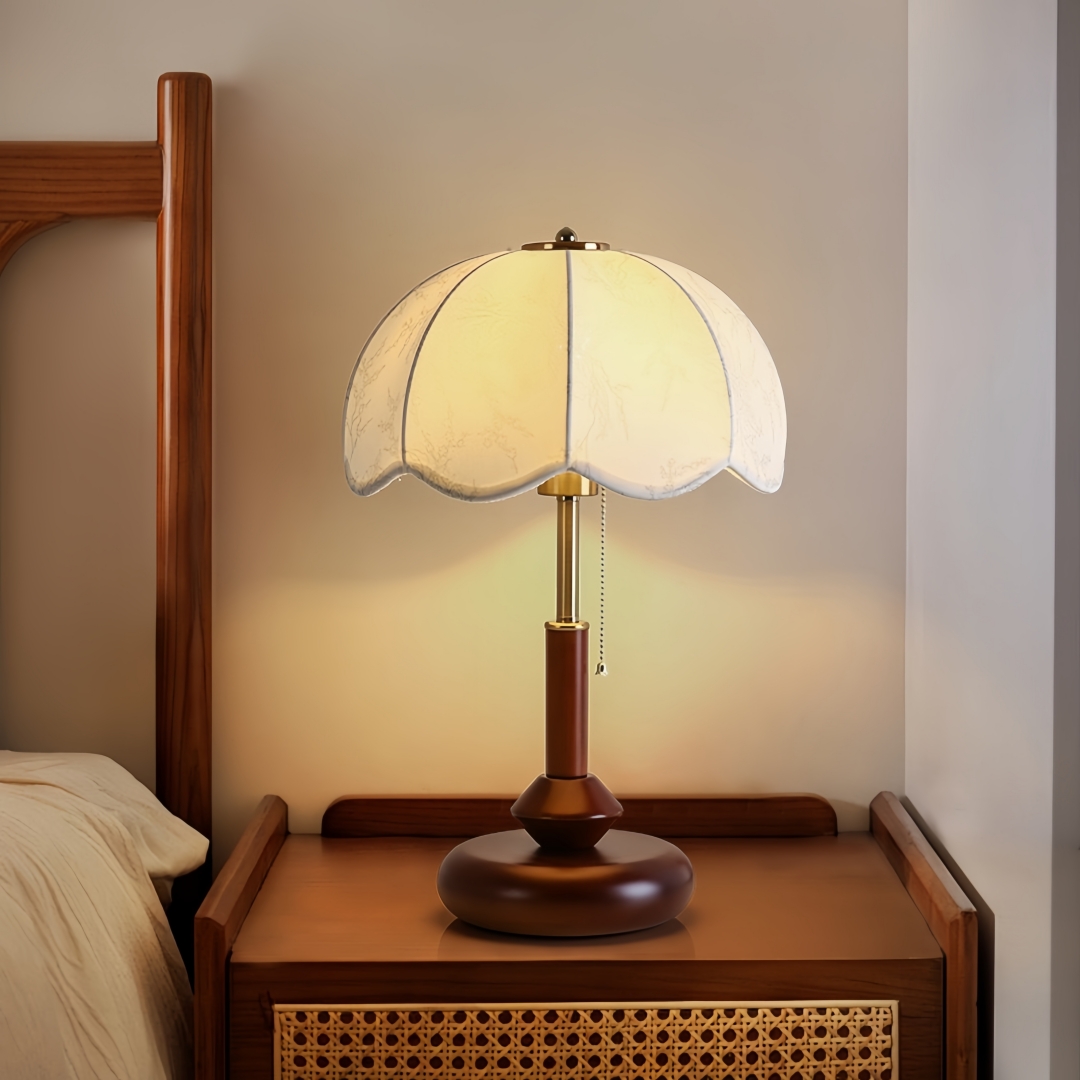 Home Decor Lighting - Vintage geschulpte koepeltafellamp voor slaapkamer, nachtkastje,
