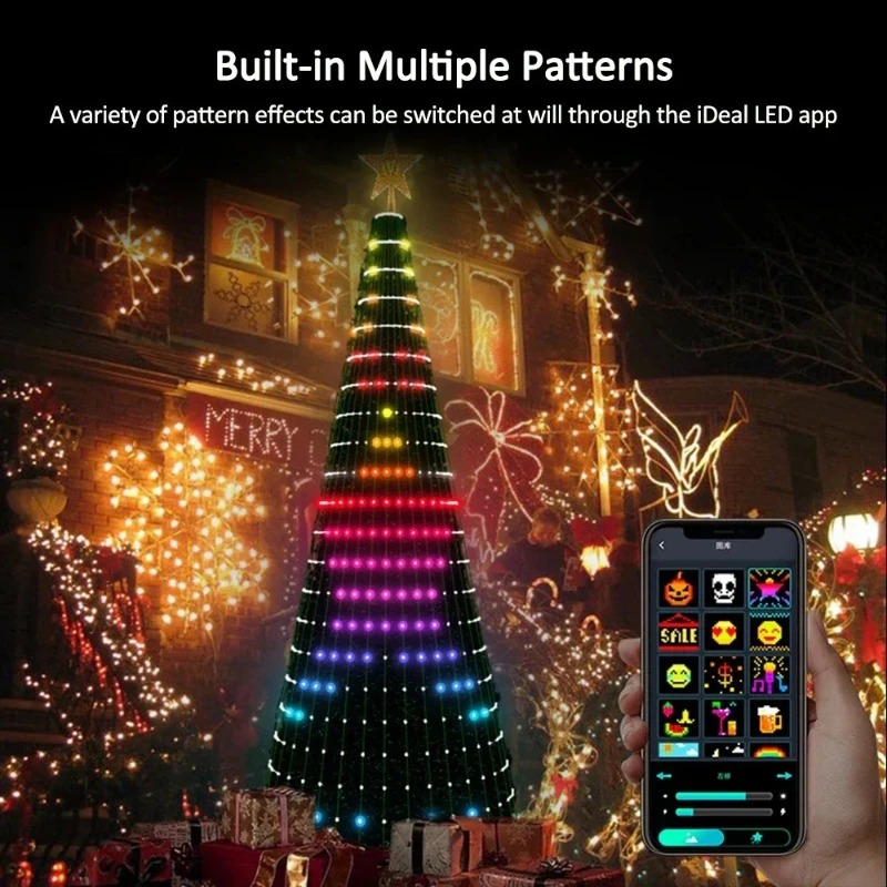 Home Decor Lighting - Kerstster Boomverlichting RGB LED, Bluetooth APP-gestuurde