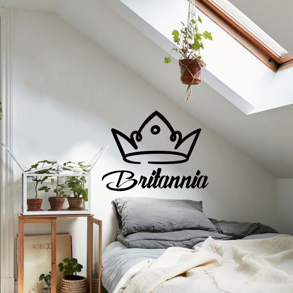 Home Decor Wallpaper - 1PC Romantische Kroon Aanpasbare Tekst Decoratieve