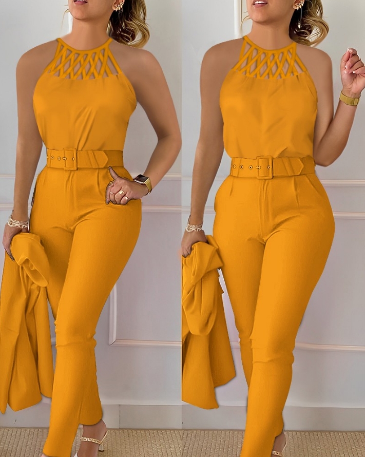 Home Decor Zara - Tweedelige set damesoutfit 2024, zomermode, uitgehold,