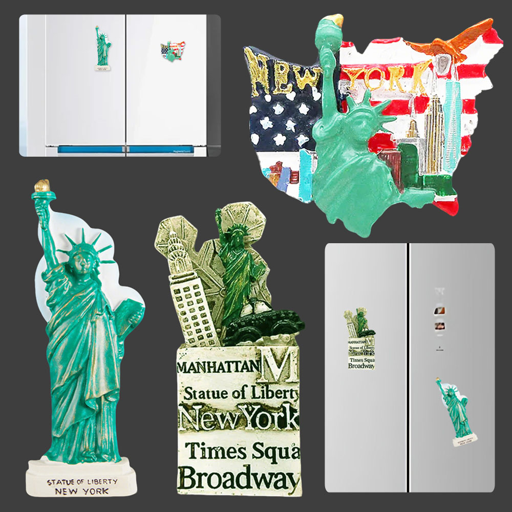 Home Decor New York - Amerika Vrijheidsbeeld 3D Koelkast Sticker Toeristische