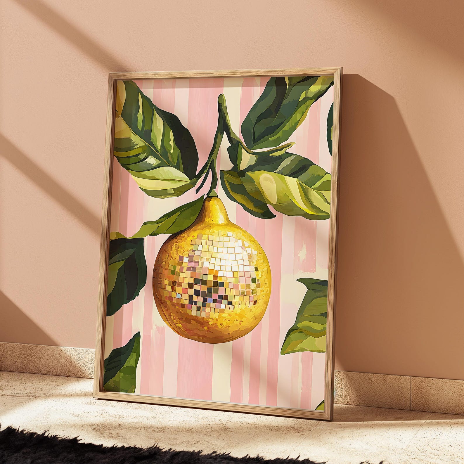 Home Decor Youtube - Retro abstracte citroen discobal canvas wanddecoratie