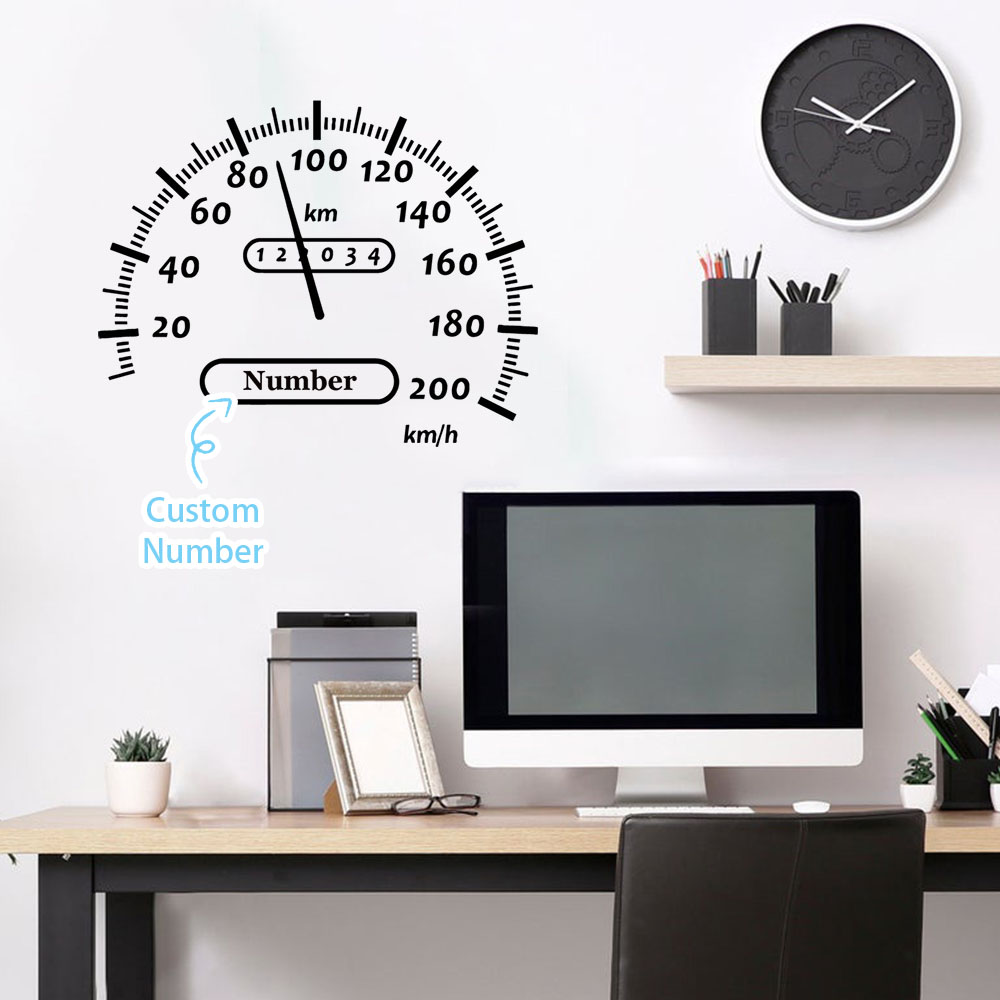 Home Decor Wallpaper - 1PC Creatieve brandstofmeter Gepersonaliseerde naam Vinyl