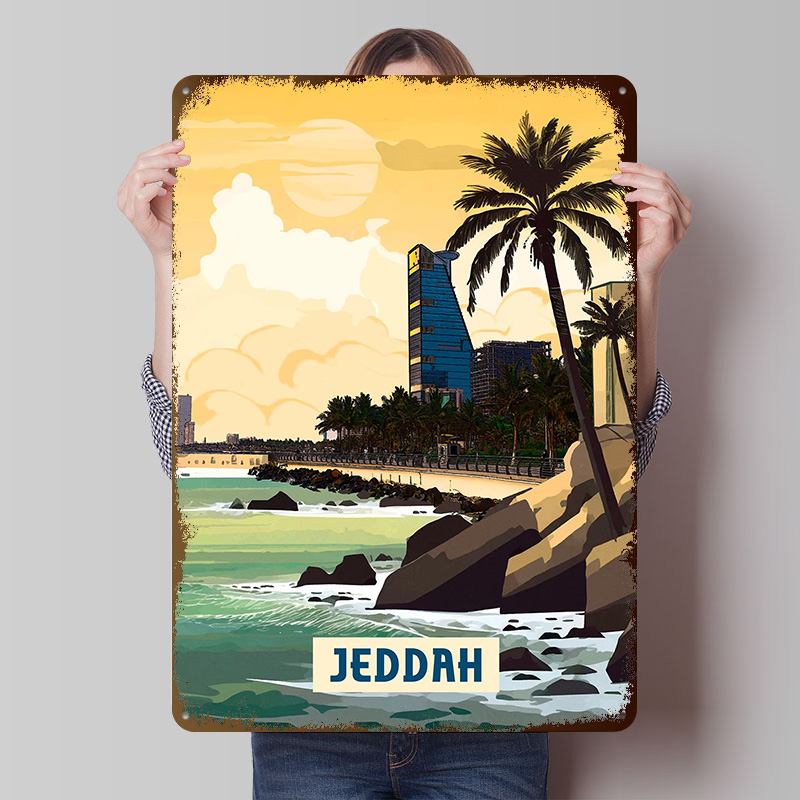 Home Decor Jeddah - Jeddah Poster Aangepaste vintage metalen borden