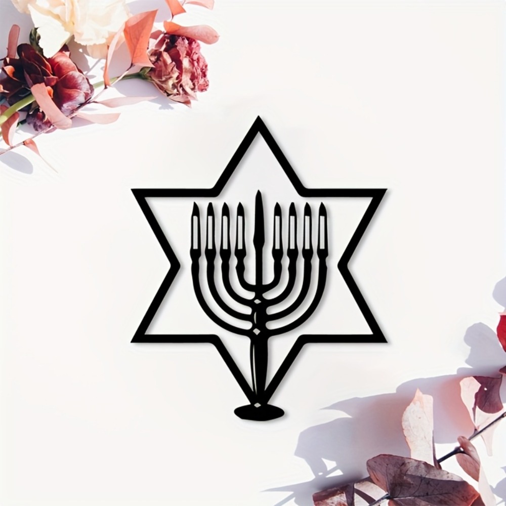 Home Decor Free - CIFBUY Metalen Wanddecoratie Menorah Ster van