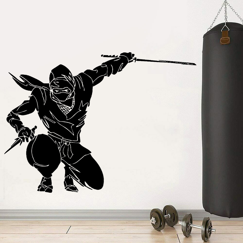Home Decor Vinyl Flooring - Ninja Muurtattoo Japanse Warrior Samurai Martial