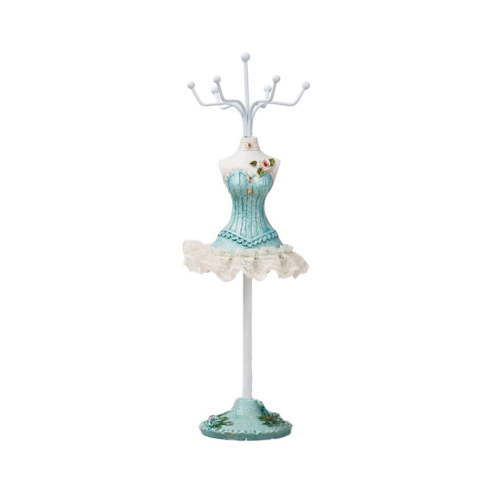 Vanity Home Decor - Stijlvolle turquoise jurk-vormige sieradenhouder voor oorbellen,