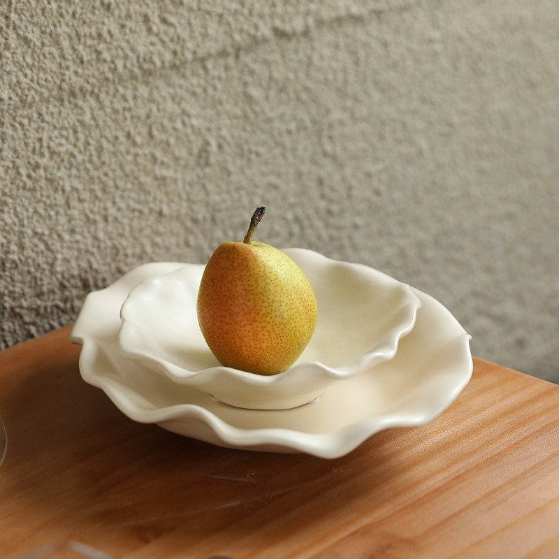 Ceramic Trinket Dish - Creatieve keramische fruitbord met gegolfde rand,
