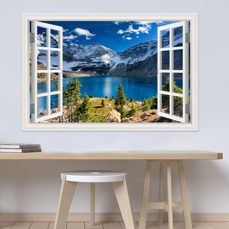 Home Decor Vinyl Flooring - Moderne 3D grote landschap muursticker, Snow