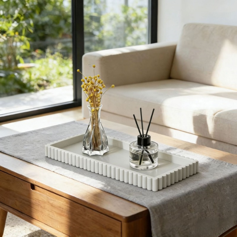Vanity Home Decor - Siliconen opbergbak met gegolfde rand, rechthoekige