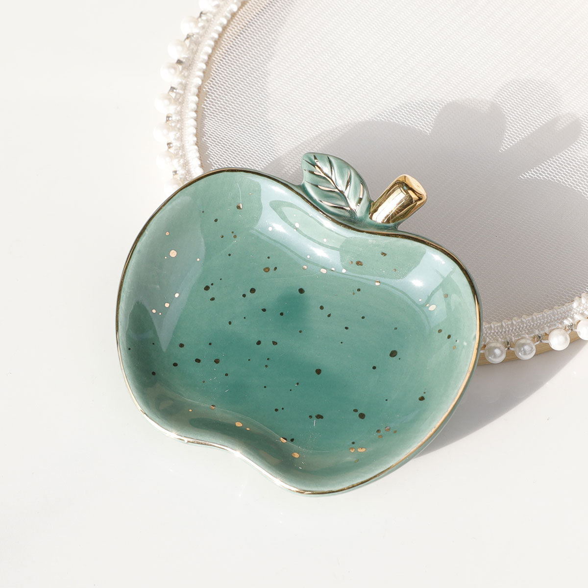 Ceramic Trinket Dish - Keramisch Sieradendienblad Snuisterij Apple Ijdelheid Sleutelblad