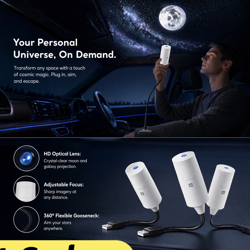 Home Decor Lighting - Mini Galaxy Sterrenprojector Twee-in-één Nachtlampje Huis