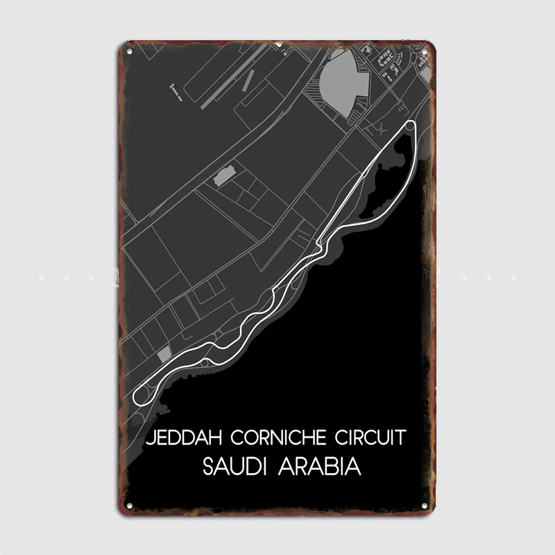 Home Decor Jeddah - Jeddah Corniche Circuit Poster Metal Custom