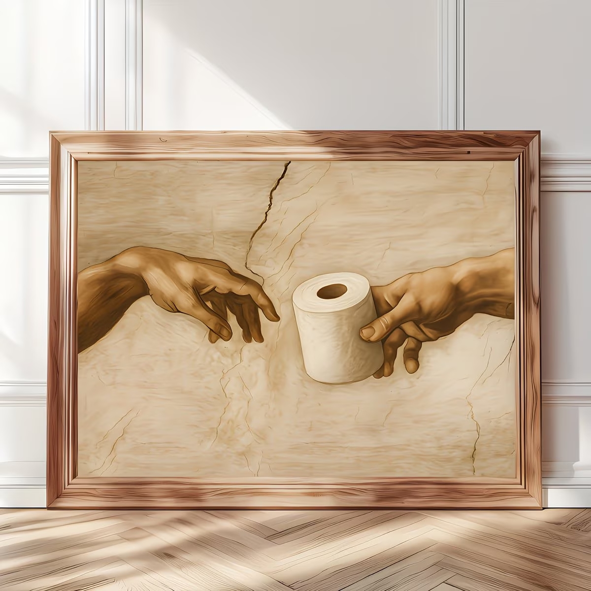 Home Decor Wallpaper - Retro Humoristisch Toiletpapier Wall Art Print