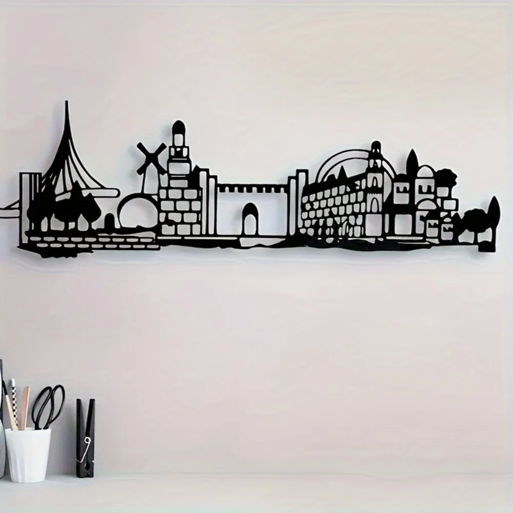 Home Decor Free - CIFBUY IJzeren Wanddecoratie Jeruzalem Skyline Oude