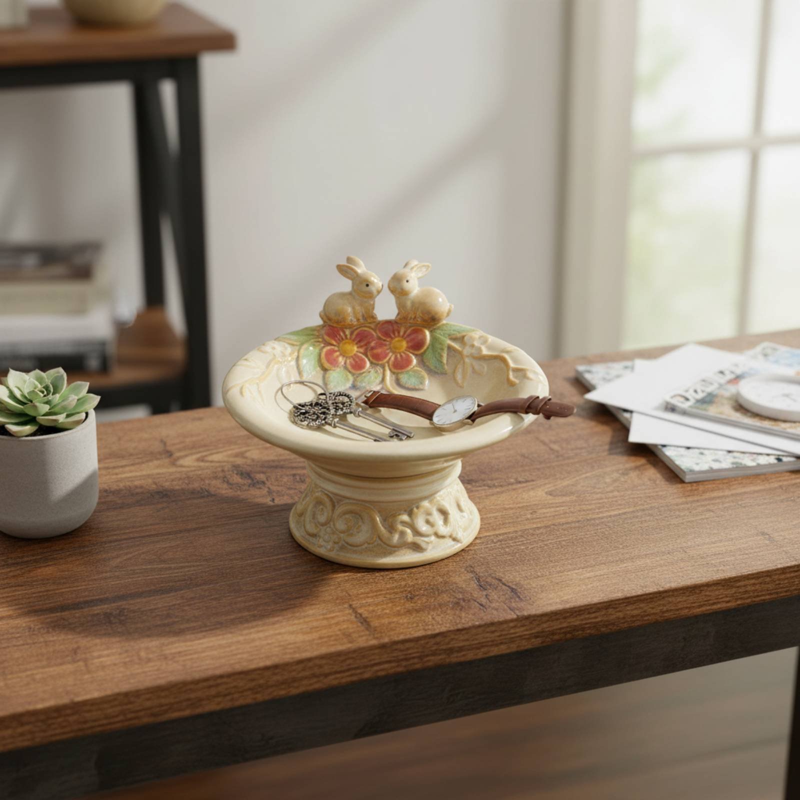 Voetstuk Vogelversiering Schaa - Ceramic Trinket Dish recensie en prijs