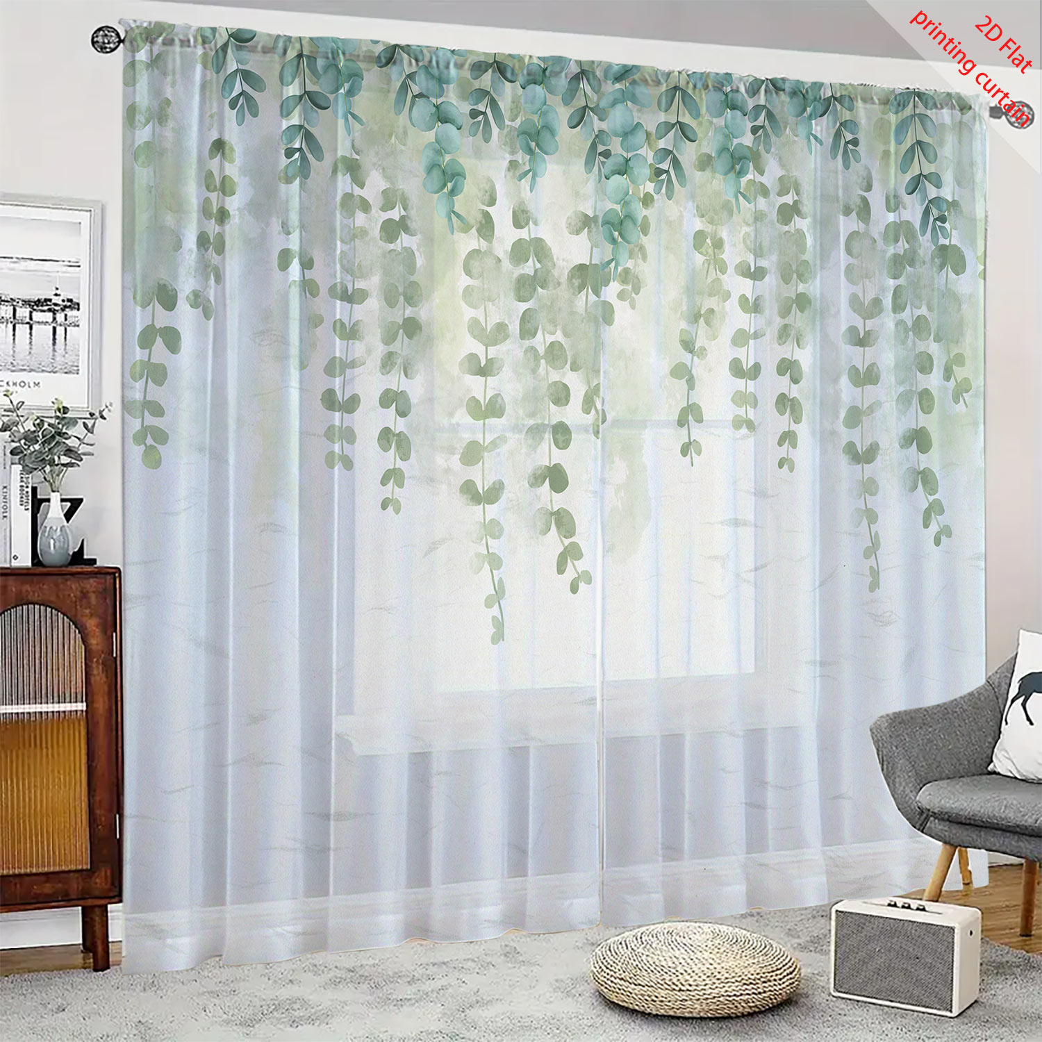 Bedrukt transparant gaasgordij - Home Decor Youtube recensie en prijs