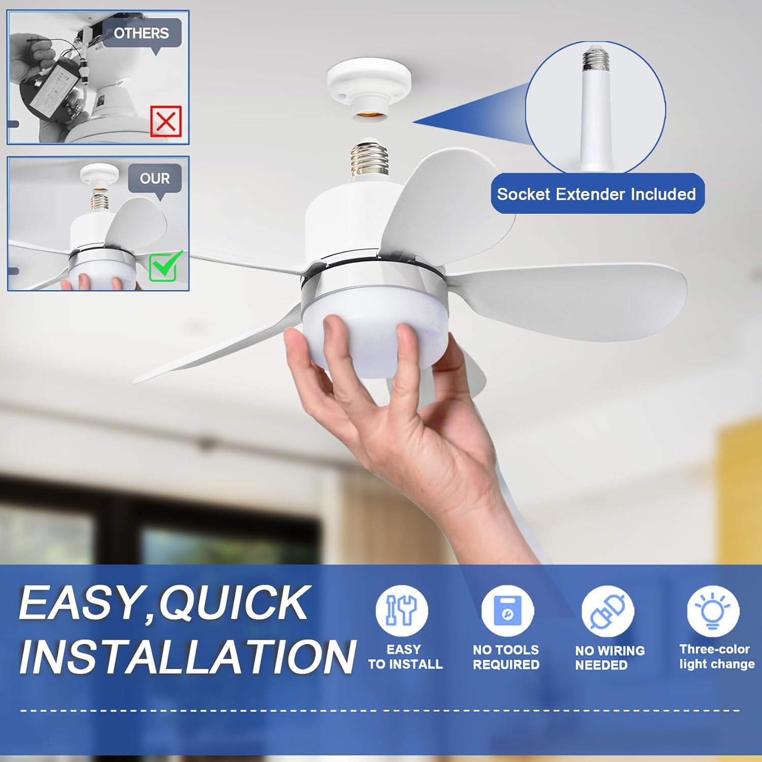 Plafondventilator met afstands - Home Decor Lighting recensie en prijs