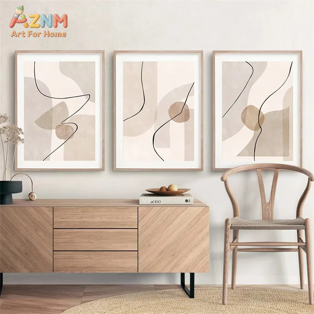Abstracte beige geometrie lijn - Home Decor Interior recensie en prijs