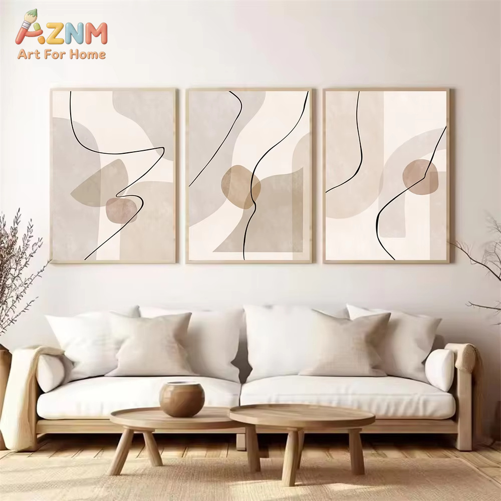 Abstracte beige geometrie lijn - Home Decor Interior recensie en prijs