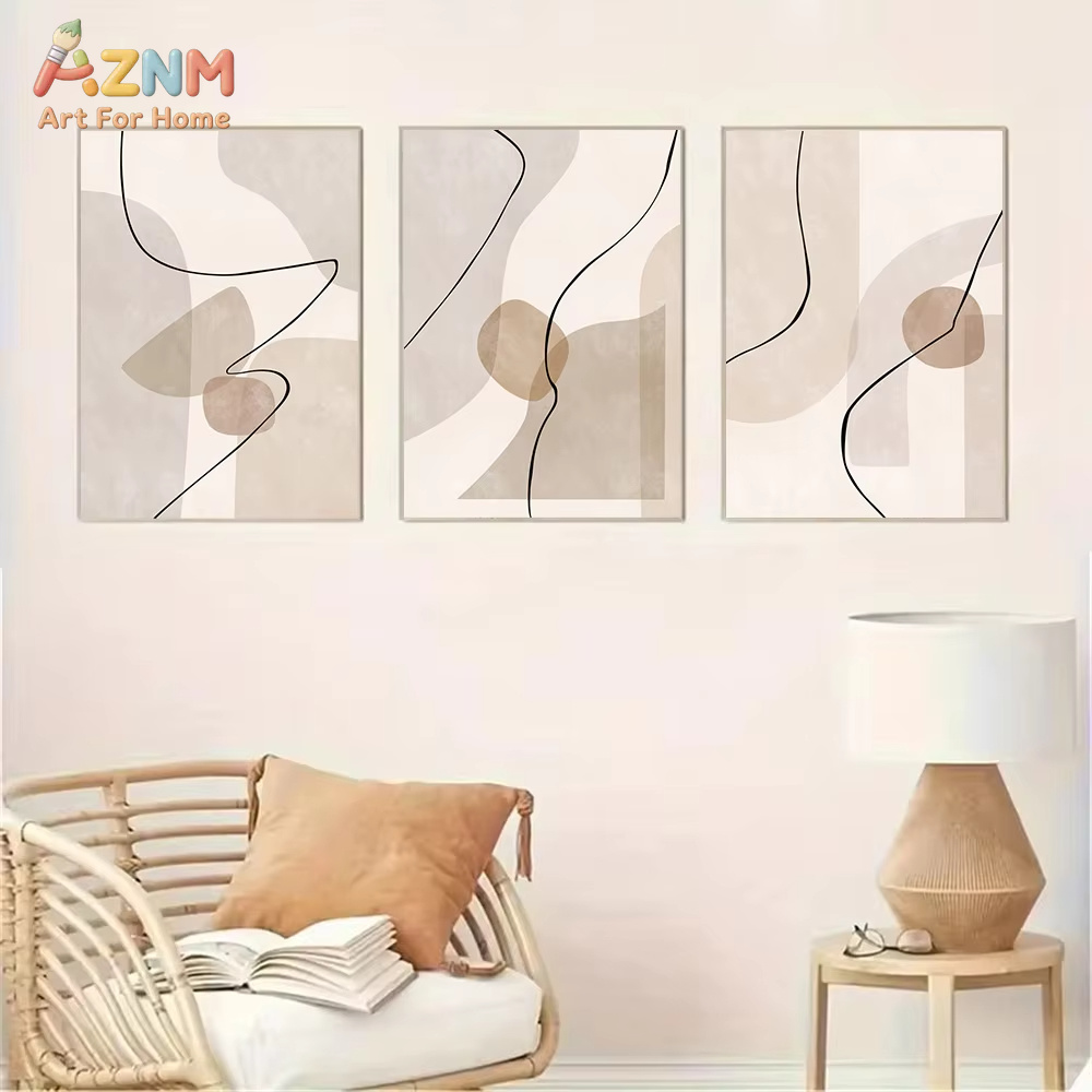 Abstracte beige geometrie lijn - Home Decor Interior recensie en prijs
