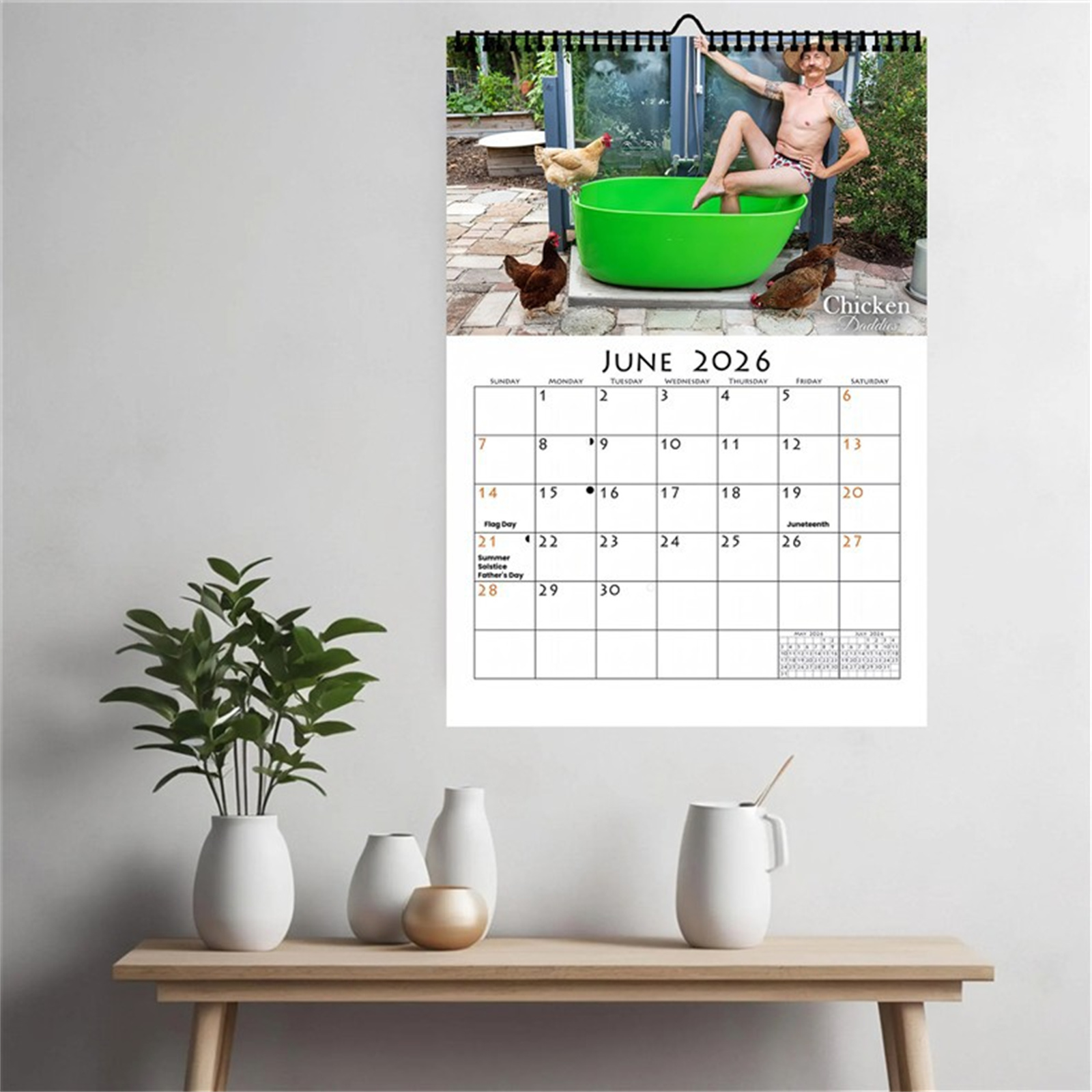 2026 grappige kip papa wandkal - Home Decor Wallpaper recensie en prijs