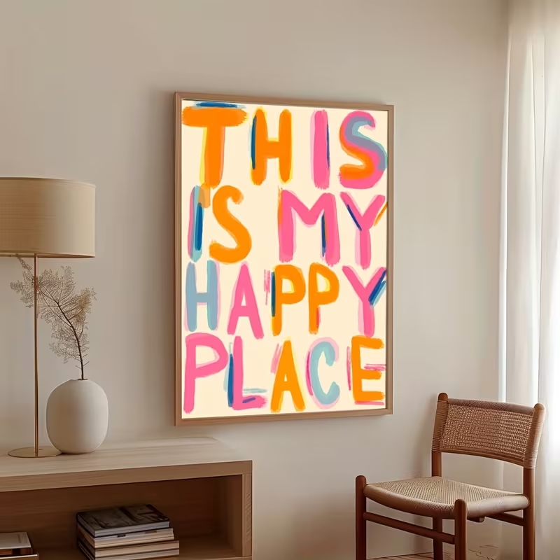 Moderne 'Dit is mijn gelukkige - Home Decor Aesthetic recensie en prijs