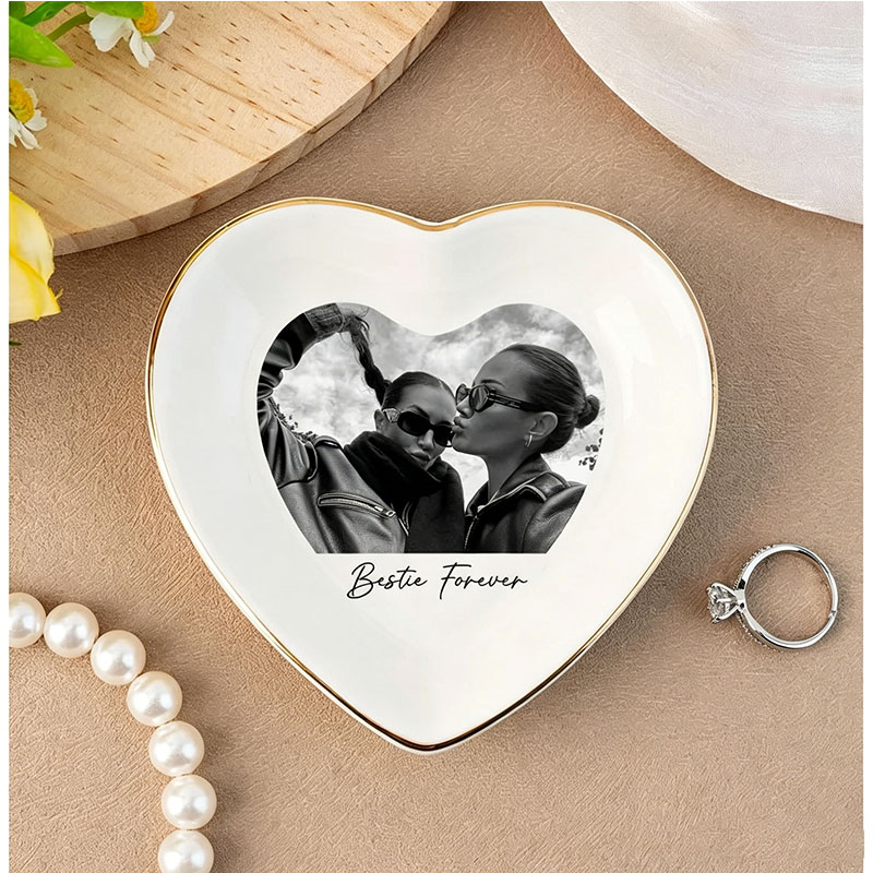 Gepersonaliseerde Bestie foto- - Ceramic Trinket Dish recensie en prijs