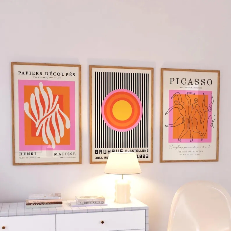 3pcsModern Oranje Bauhaus En P - Home Decor Aesthetic recensie en prijs