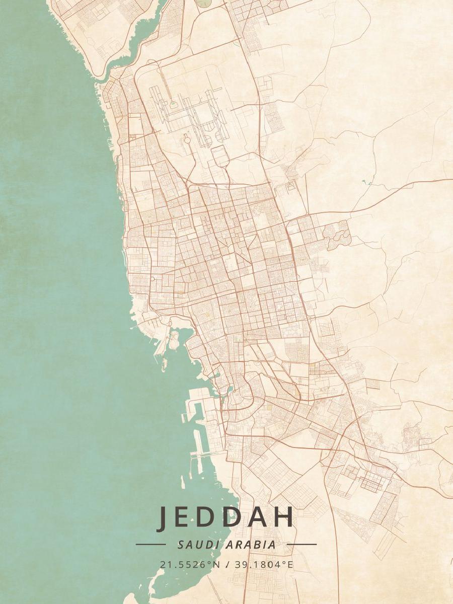 Jeddah Saudi Arabië City Map P - Home Decor Jeddah recensie en prijs