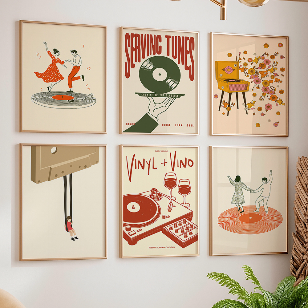1pc Vintage Muziek Canvas Post - Home Decor Youtube recensie en prijs