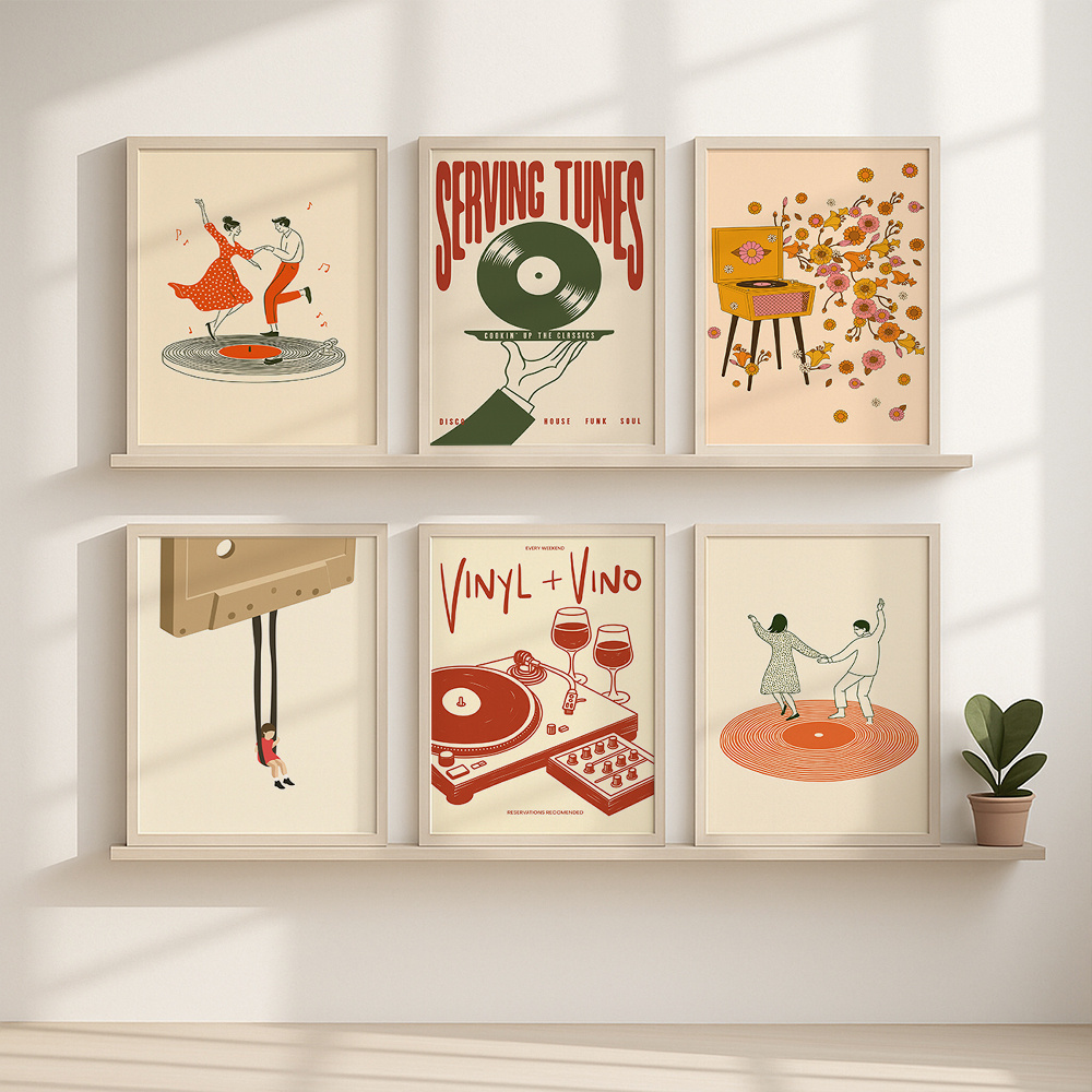 1pc Vintage Muziek Canvas Post - Home Decor Youtube recensie en prijs