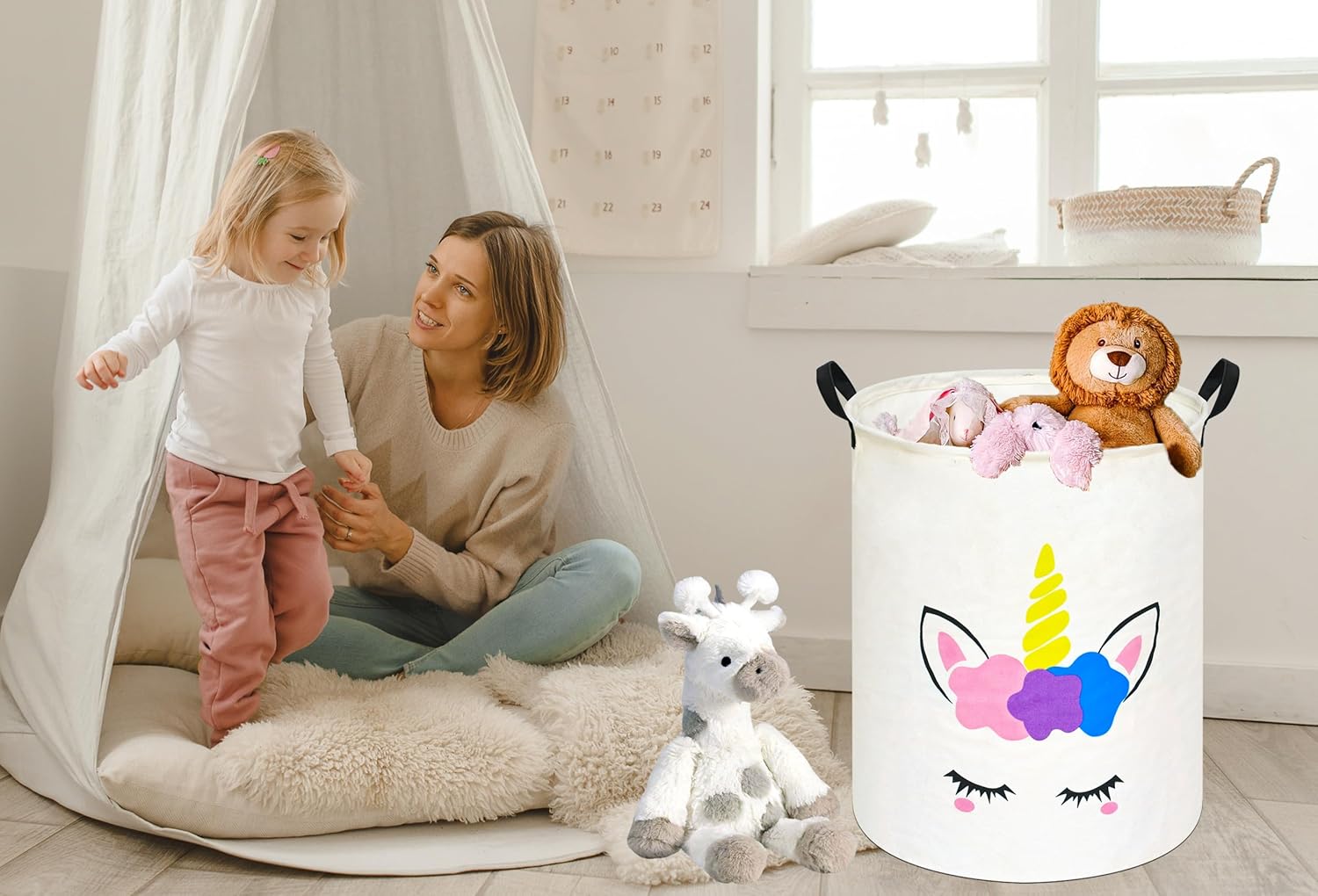 Eenhoorn Ronde Wasmand Opbergb - Home Decor Hampers recensie en prijs