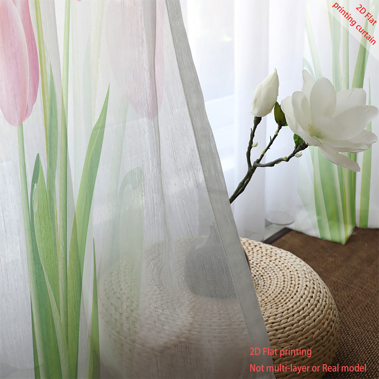 Roze tulpenprint transparant g - Home Decor Tulip recensie en prijs