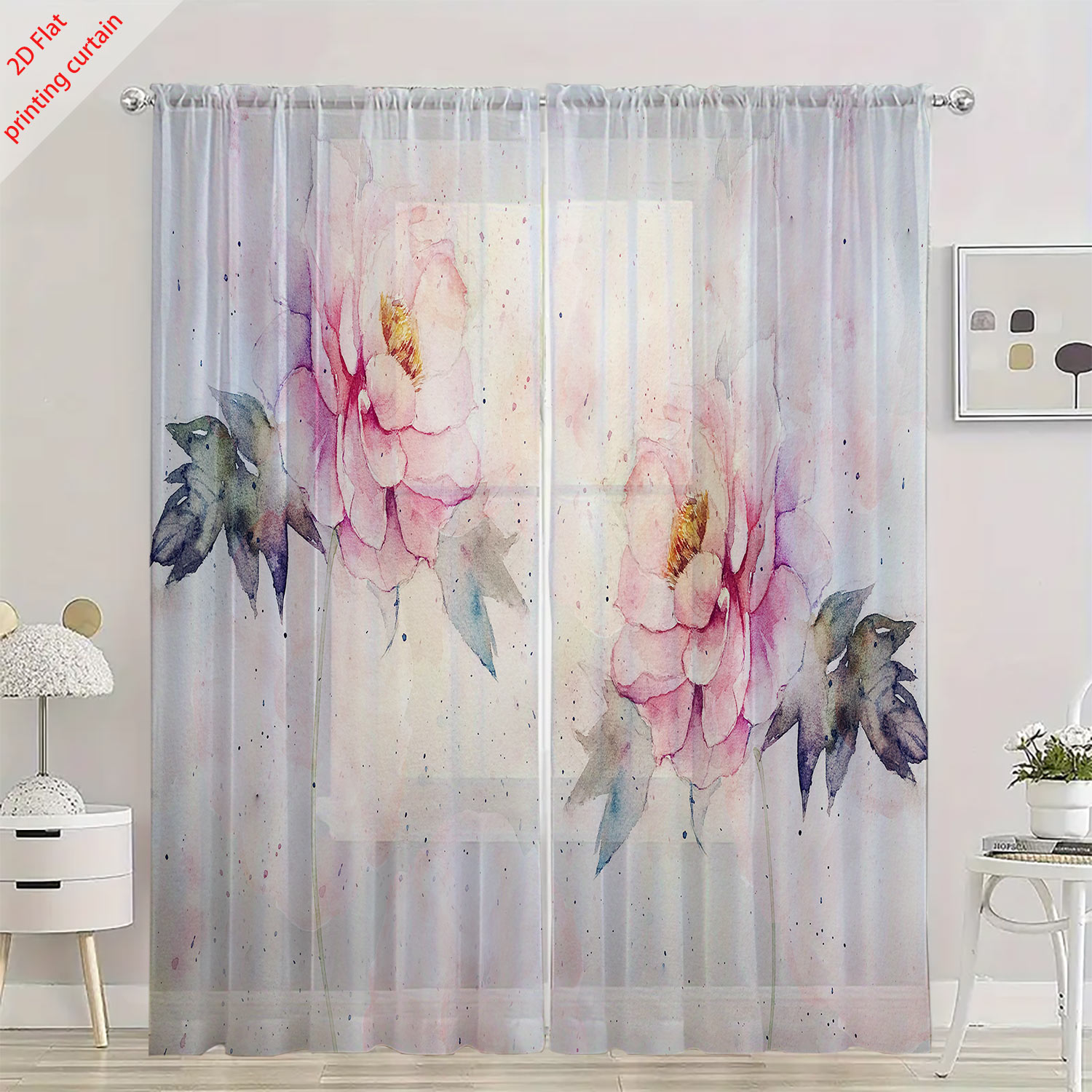 Roze tulpenprint transparant g - Home Decor Tulip recensie en prijs