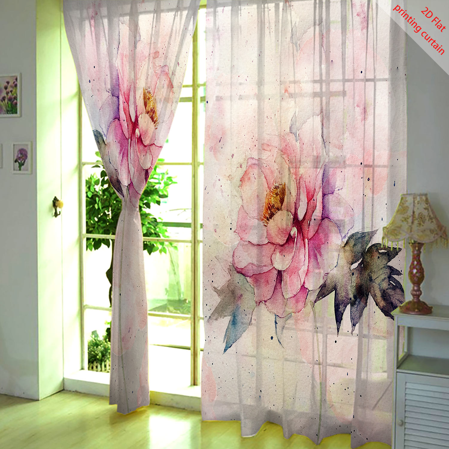 Roze tulpenprint transparant g - Home Decor Tulip recensie en prijs