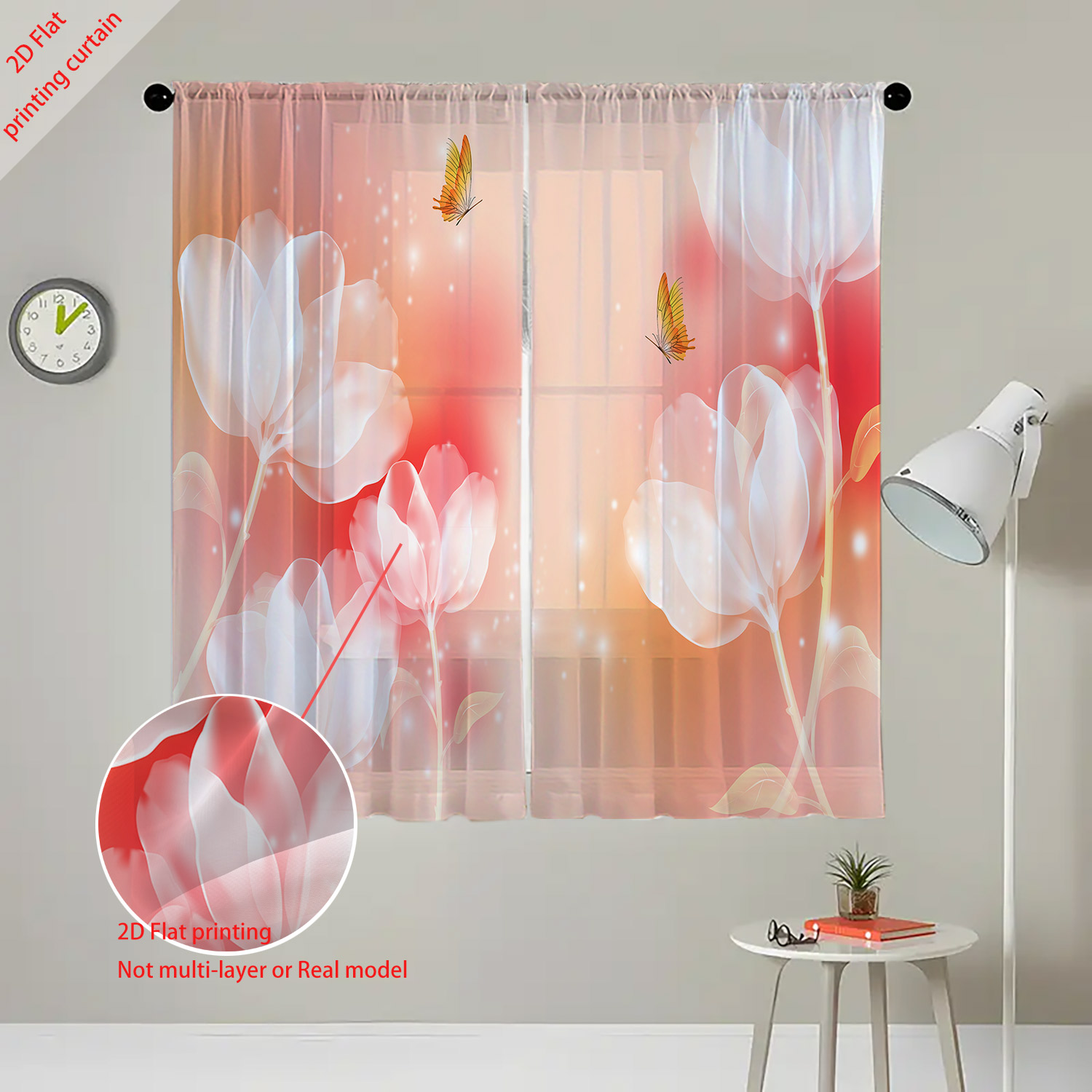 Paarse bloem bedrukt transpara - Home Decor Youtube recensie en prijs
